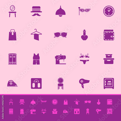 Dressing room color icons on pink background