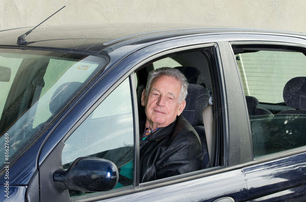 Old man in car Old man in car