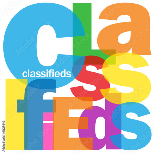 "CLASSIFIEDS" Word Collage (buy sell marketing advertising web)