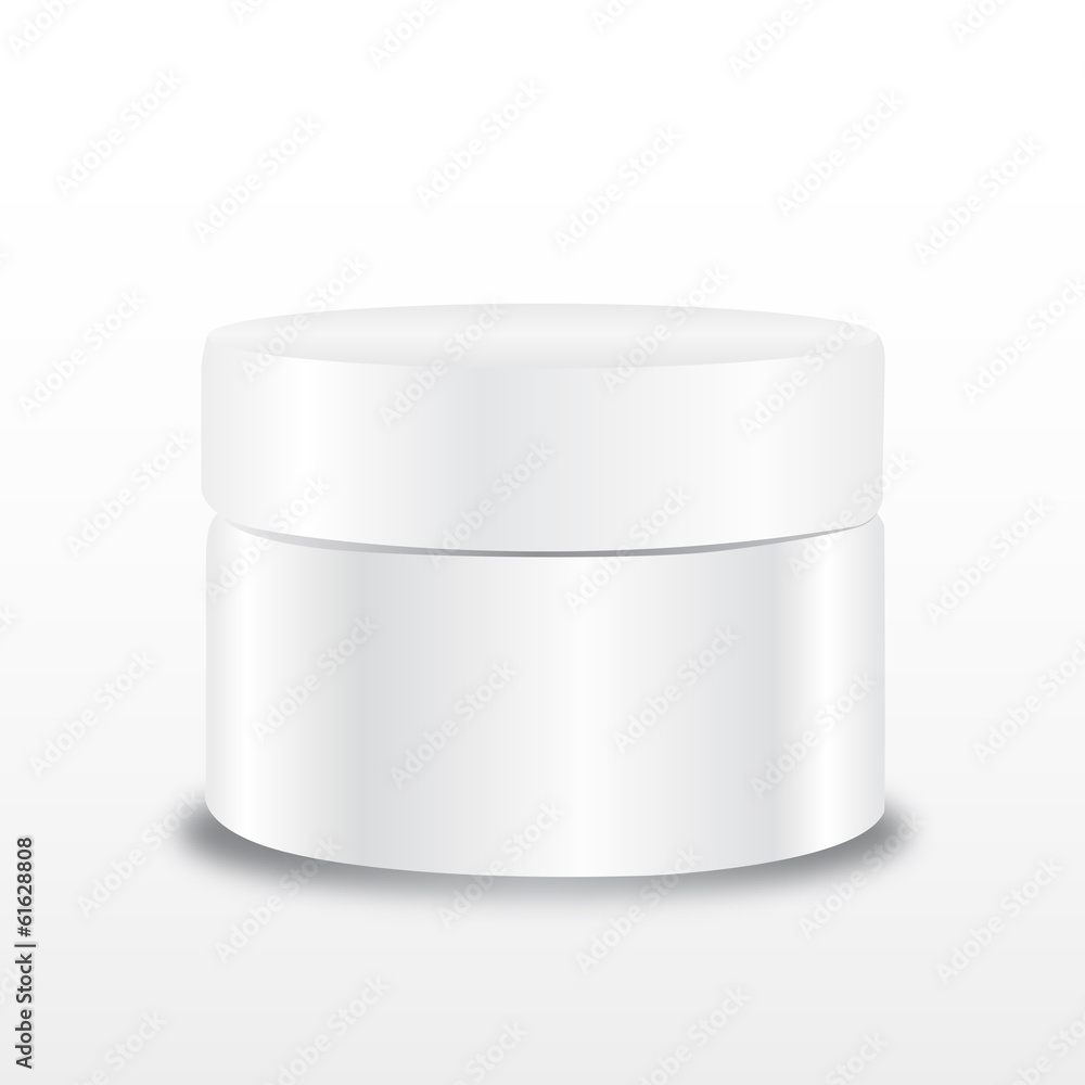 Cream containers on white Cream containers on white