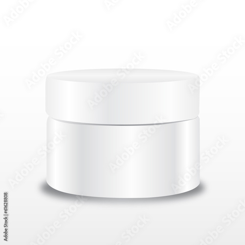 Cream containers on white