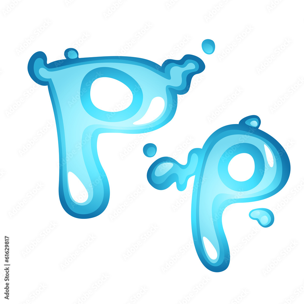 Alphabet water letter P