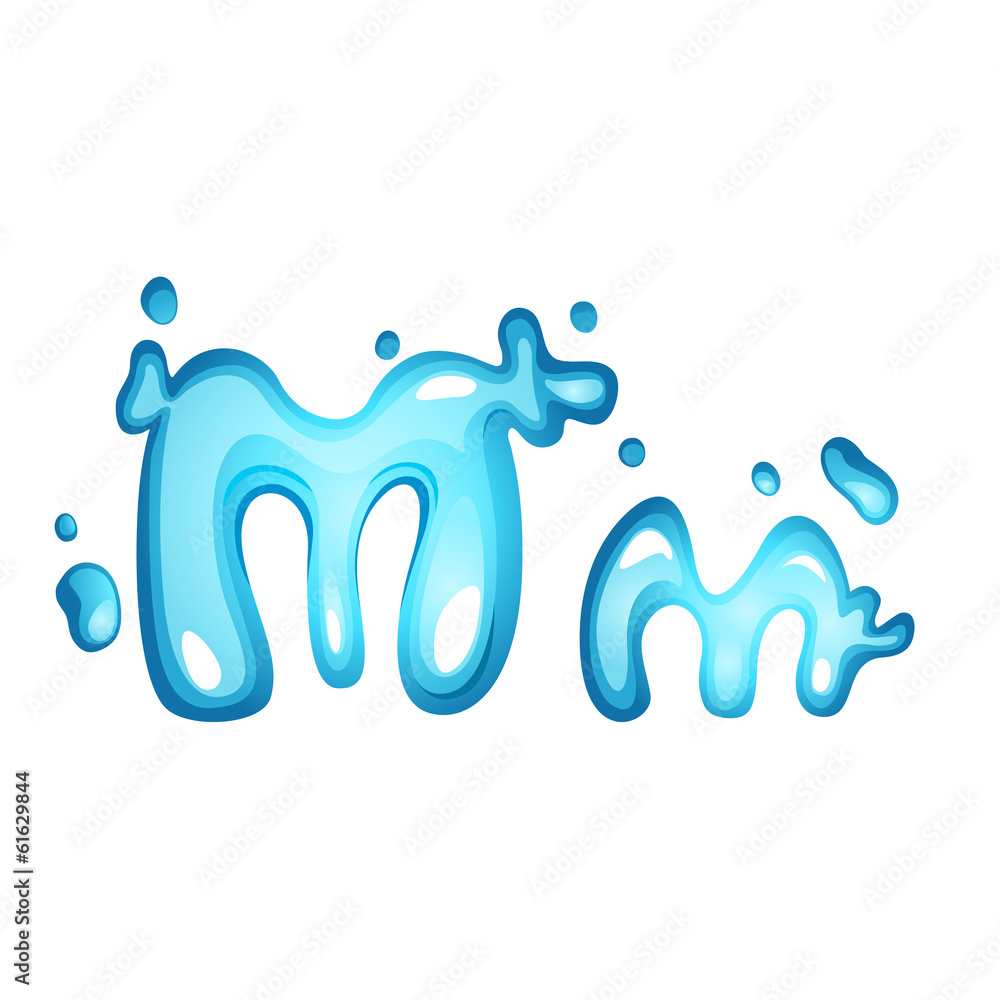 Alphabet water letter M