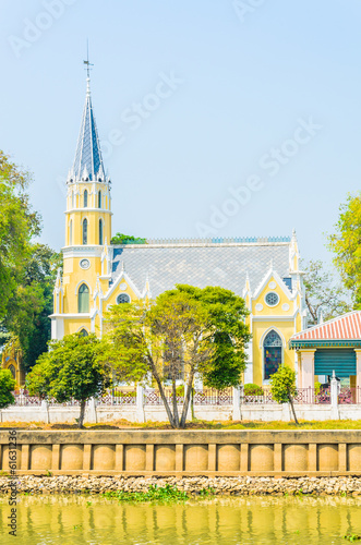 Wat Niwet Thammaprawat Temple Church in ayutthaya Thailand photo