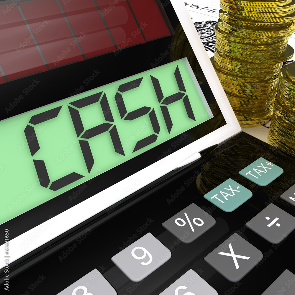 Cash Calculator Shows Money Earning And Spending Cash Calculator Shows Money Earning And Spending