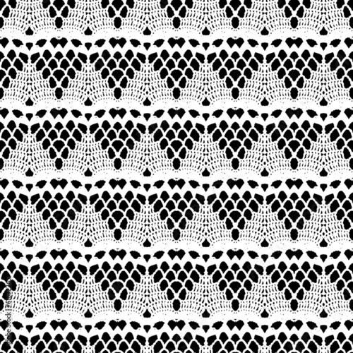 Lace white seamless mesh pattern. Vector illustration.