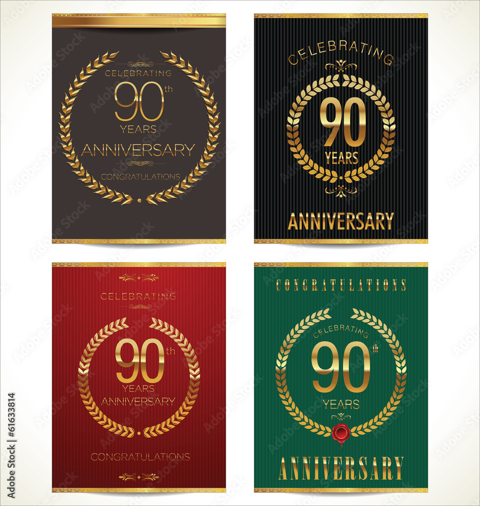 Aniverrsary laurel wreath banner collection, 90 years