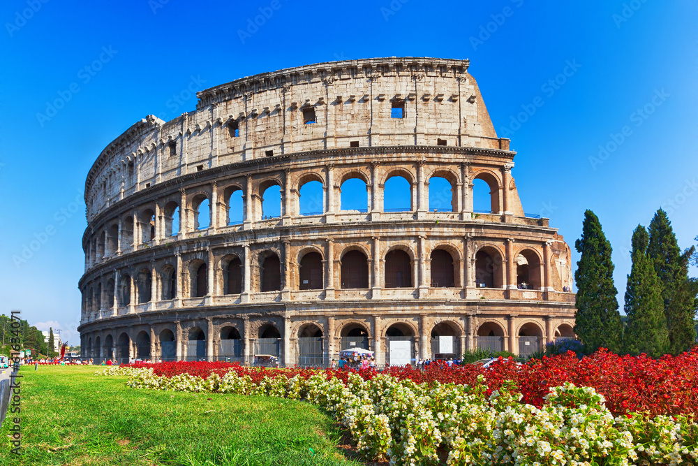 ancient Colosseum in Rome, Italy