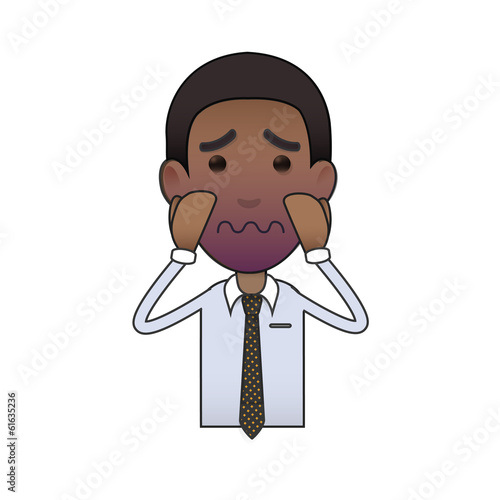 Fear businessman isolated over white background. Vector design.