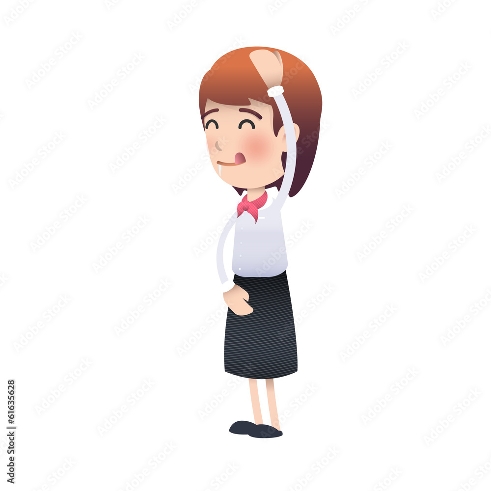 Hungry woman over isolated background. Vector design. Hungry woman over isolated background. Vector design.