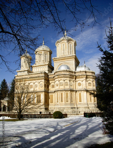 Curtea de Arges monastery in winter
