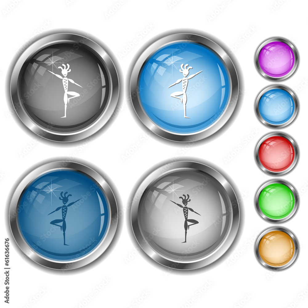 Ethnic little man as yogi. Internet buttons. Ethnic little man as yogi. Internet buttons.