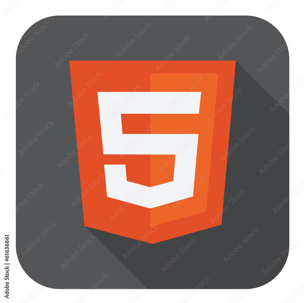 vector illustration of orange shield with html five sign on the vector illustration of orange shield with html five sign on the