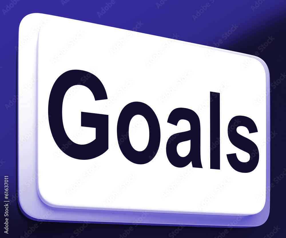 Goals Button Shows Aims Objectives Or Aspirations Goals Button Shows Aims Objectives Or Aspirations