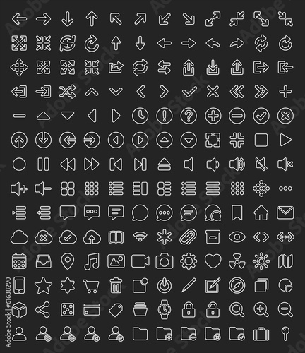 168 Pixel perfect line icons pack for your design photo
