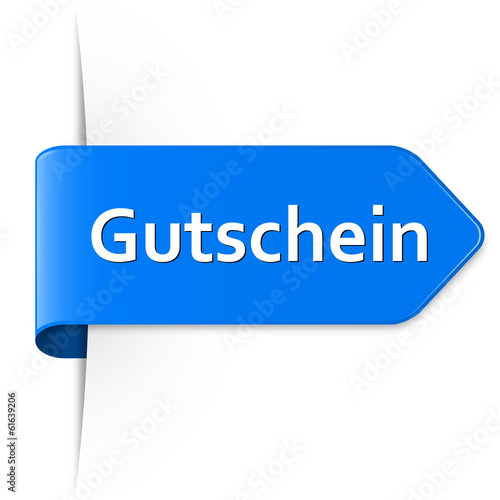 Langer blauer Sticker Pfeil – Gutschein