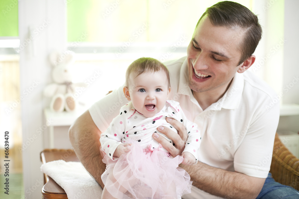 Father and his baby dauther Father and his baby dauther