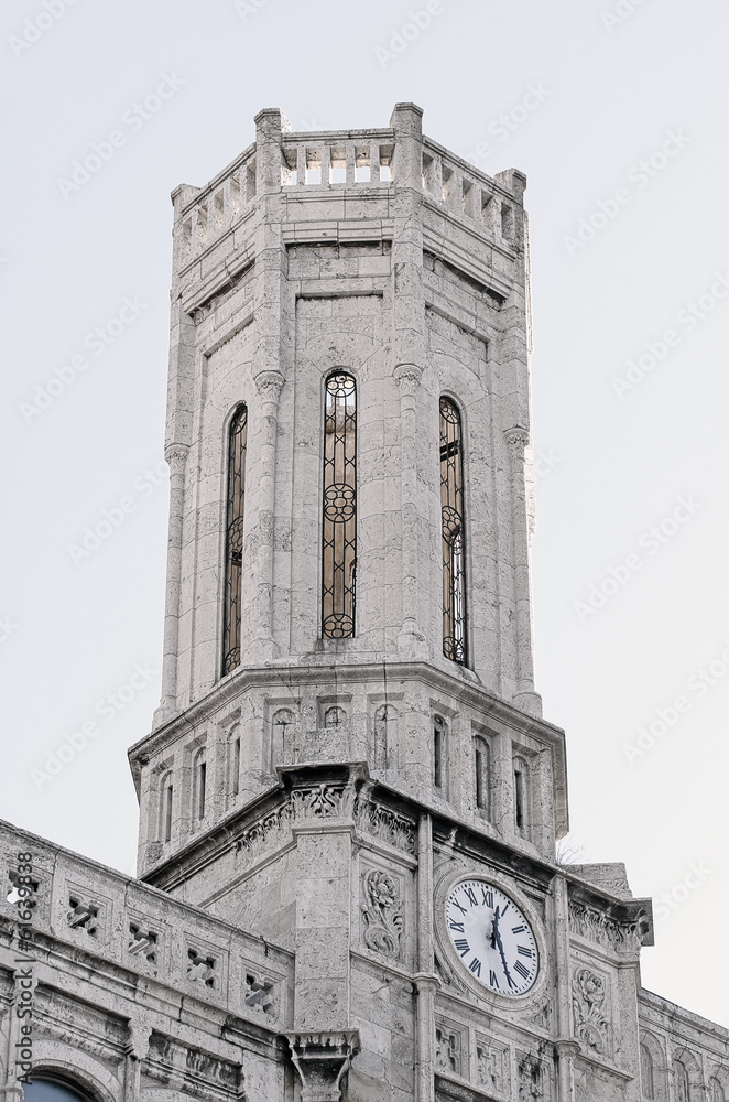 Fototapeta premium Old tower with ancient clock.