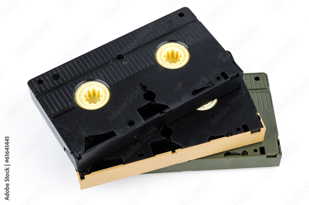Old video tape isolated on white background Old video tape isolated on white background