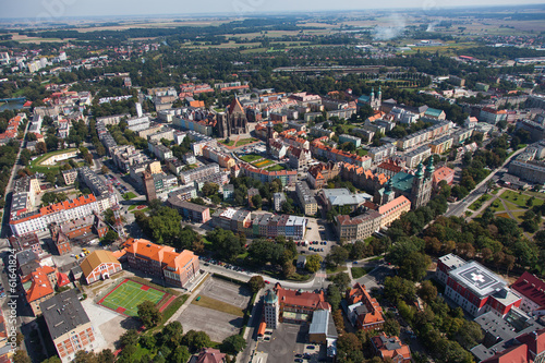 aerial view of Nysa city in Poland