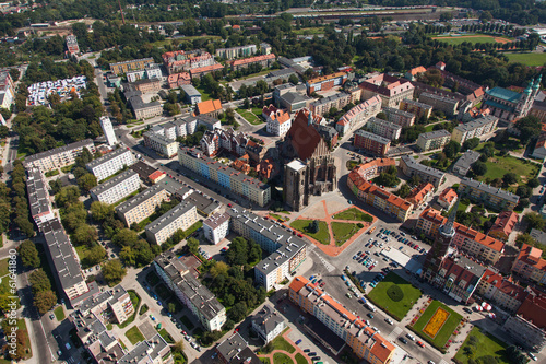 aerial view of Nysa city in Poland