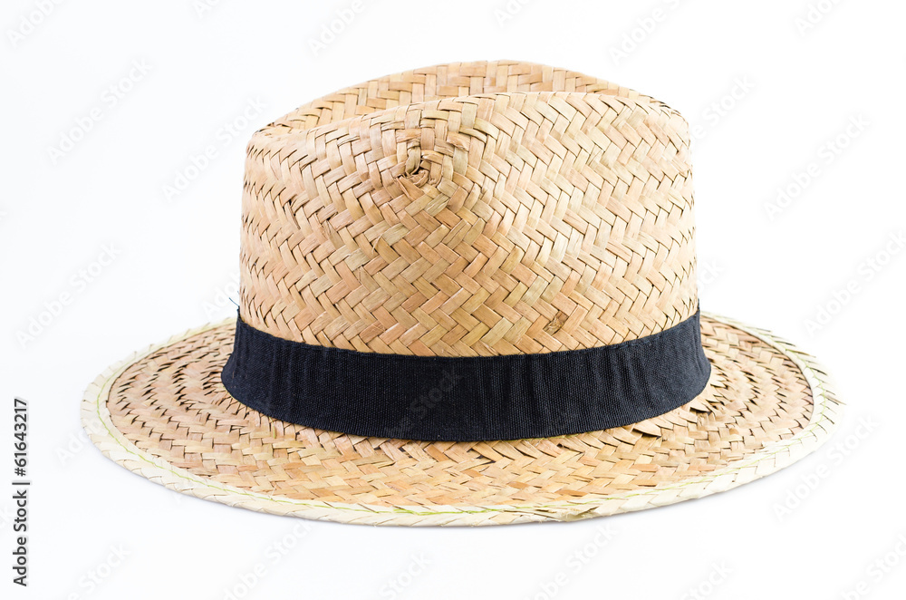 Straw hat on isolated white background