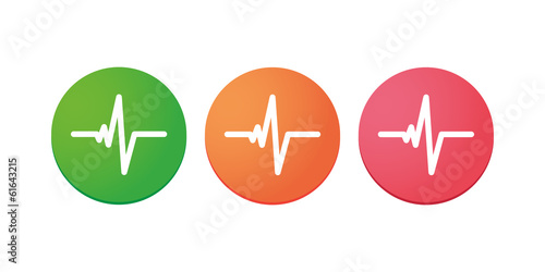 Heart beat icon set