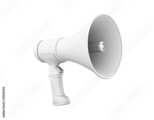 Megaphone in grey perspective