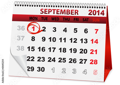 holiday calendar September 1