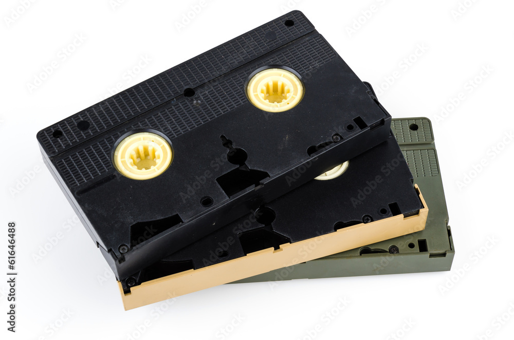 Old video tape isolated on white background Old video tape isolated on white background