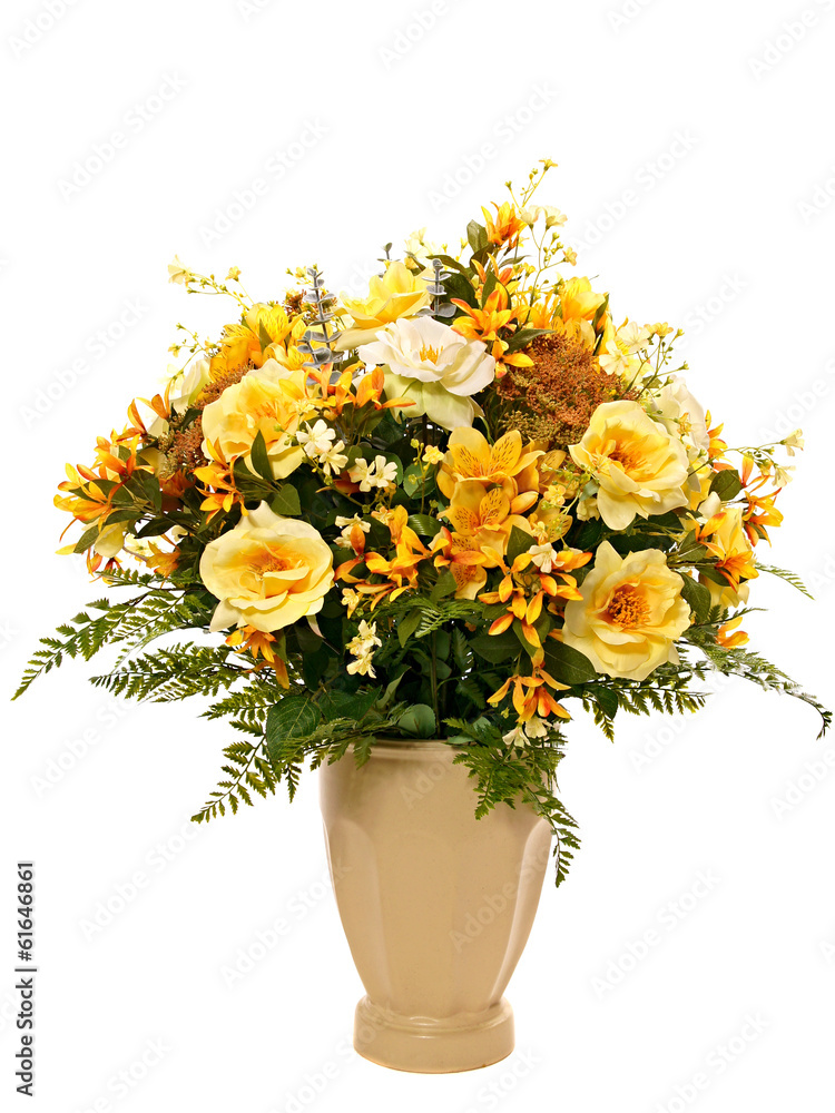 Flowers decoration with roses in a vase