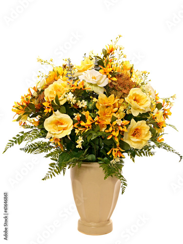 Flowers decoration with roses in a vase