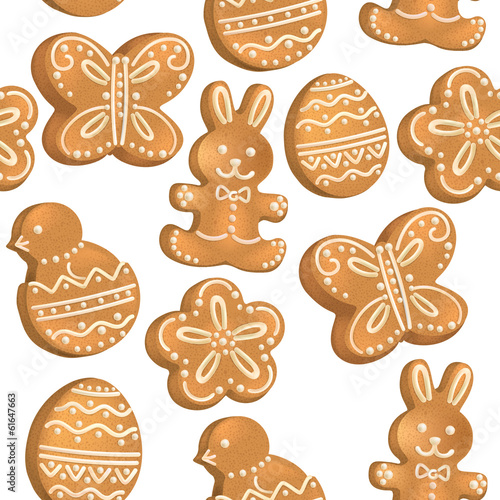 Seamless pattern of Easter cookies