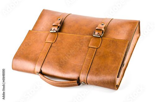 Leather bag isolated on white background