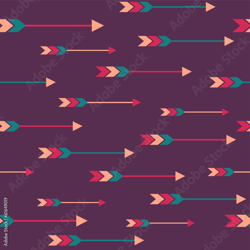 Vector seamless colorful ethnic pattern with arrows