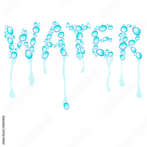 Eco concept. Background with water drops and inscription in wate