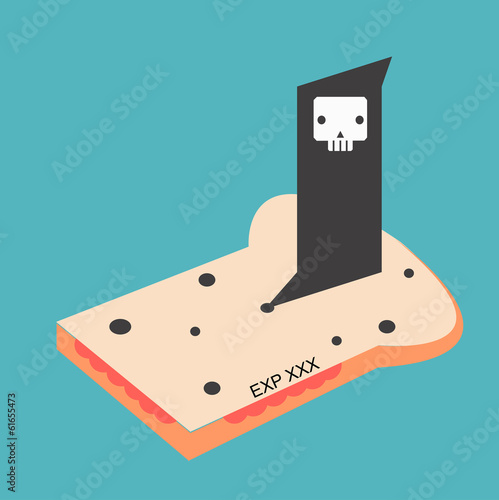 Death expire food on bread