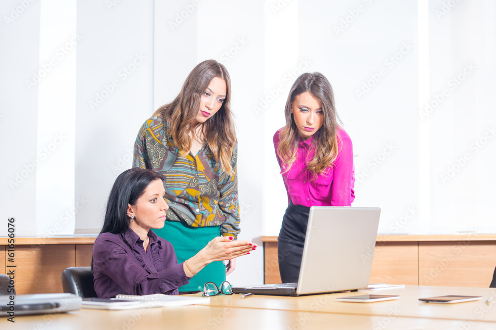 business woman with her staff business woman with her staff