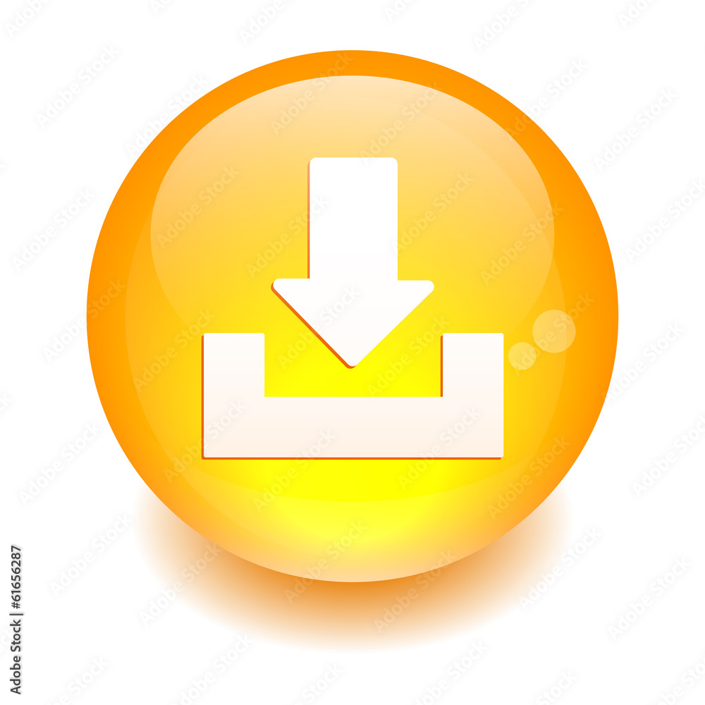 bouton internet arrow download icon orange bouton internet arrow download icon orange