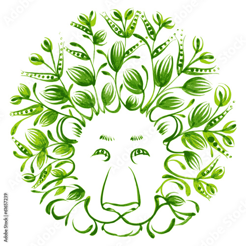 floral decorative ornament lion