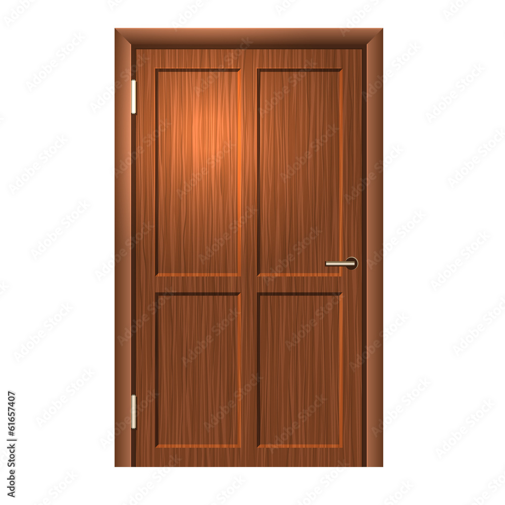 Fototapeta premium Realistic Wood door. Vector