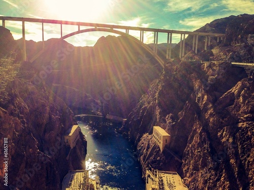 bridge over colorado river at hoover dam
