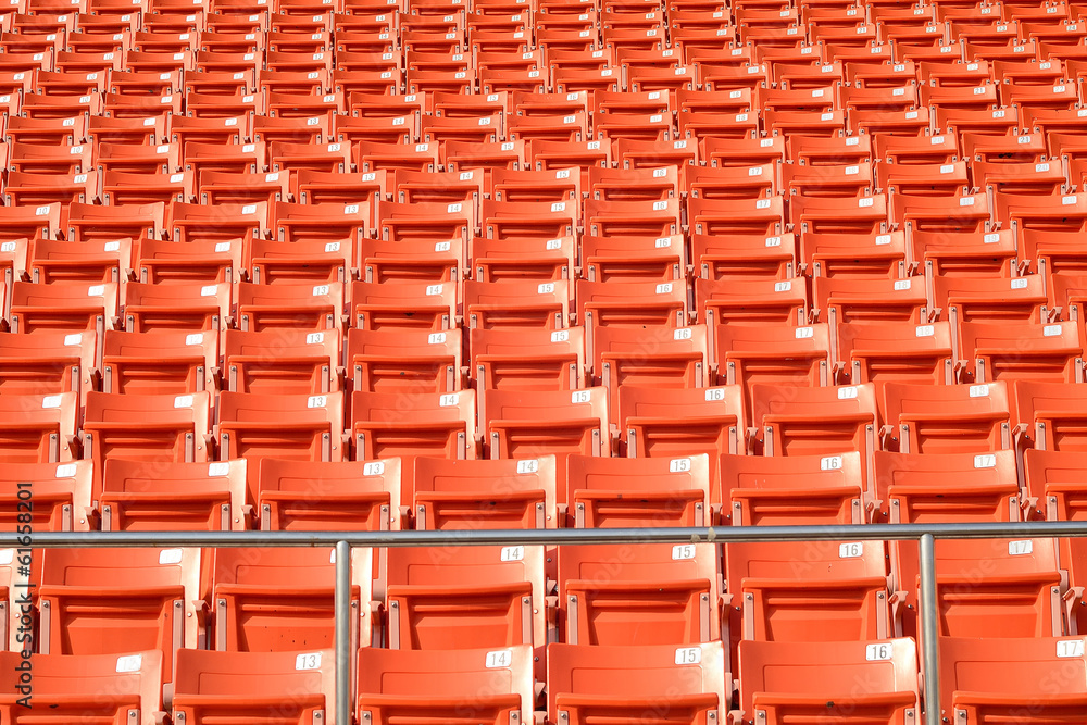 Naklejka premium Stadium seats orange color