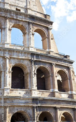 Detail of Colosseum in Rome, Italy