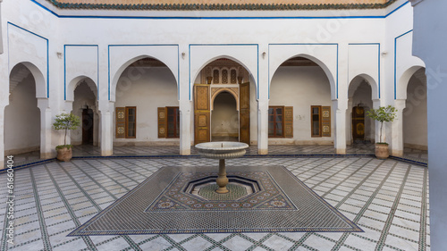 Al Bahia Palace, courtyard, in Marrakesh, Morocco