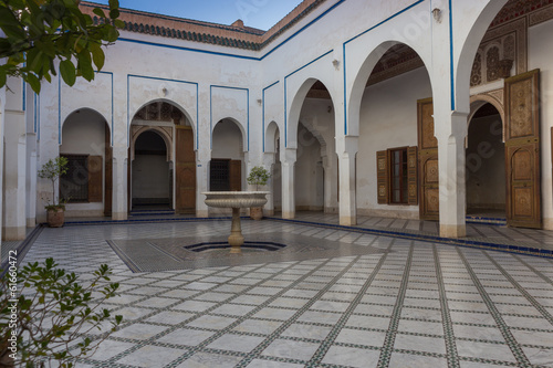 Al Bahia Palace, courtyard, in Marrakesh, Morocco © maartenhoek