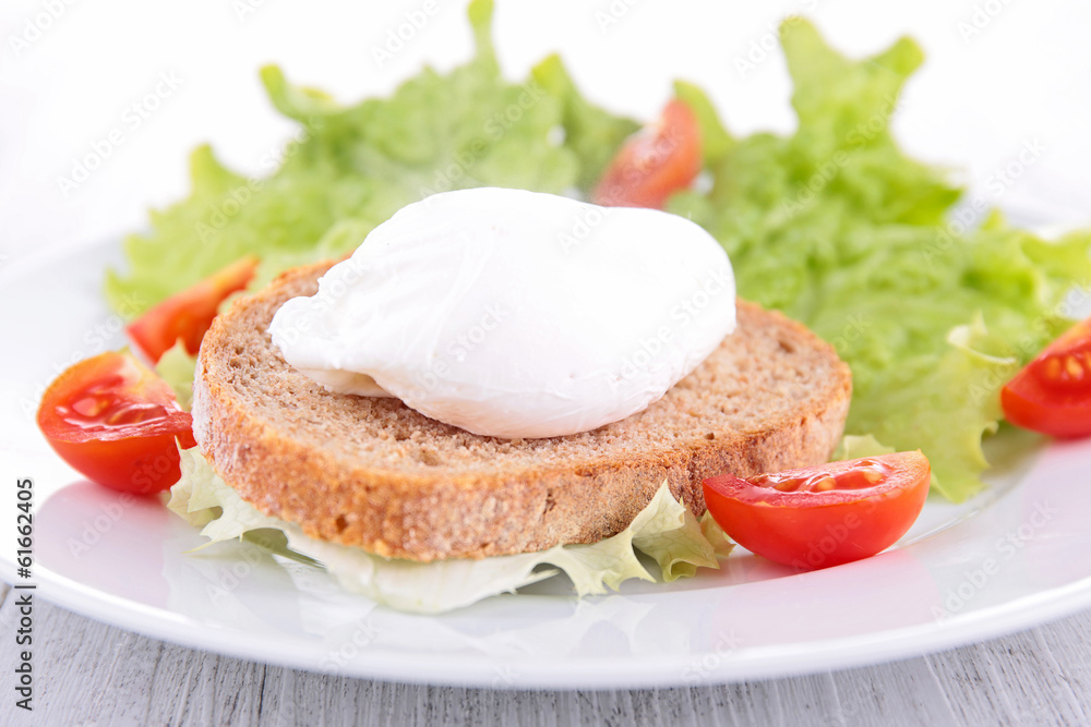 poached egg on bread