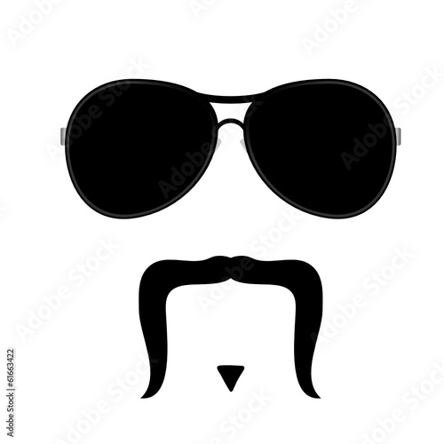 face illustration with mustache vector one