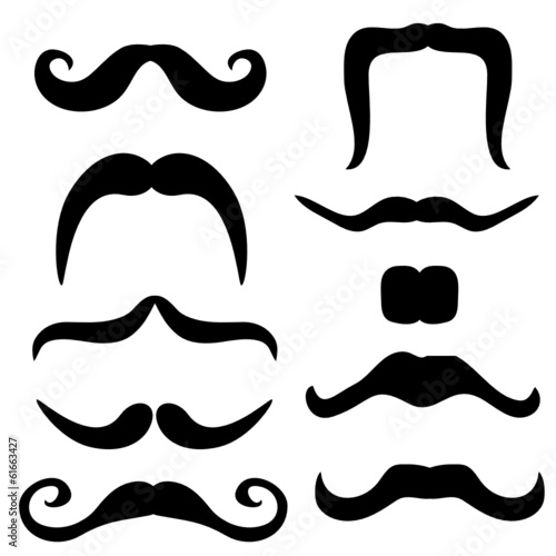 mustache set black vector illustration
