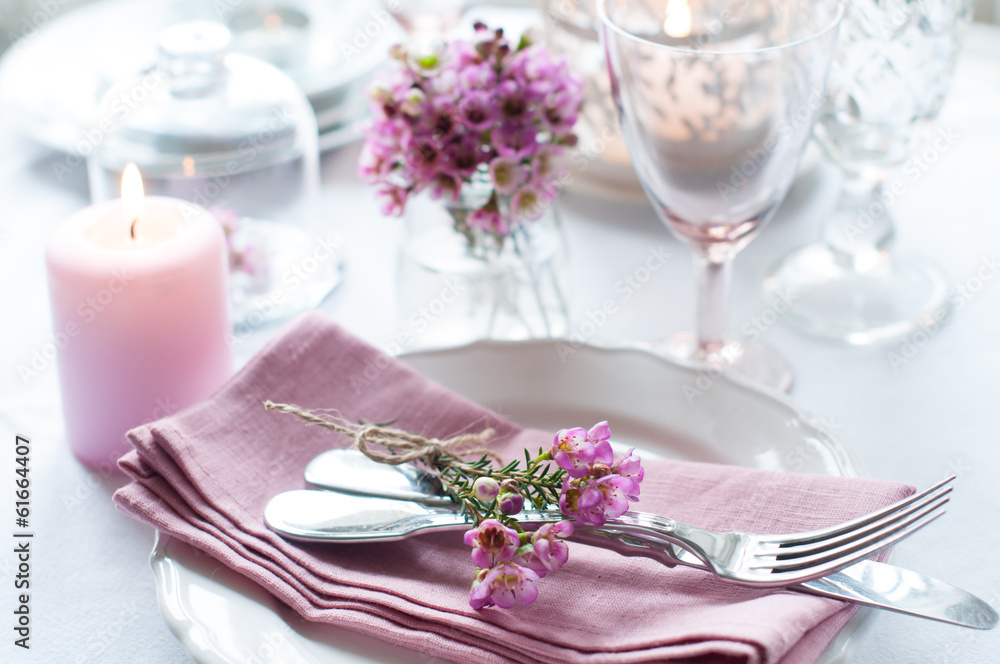 Festive wedding table setting Festive wedding table setting